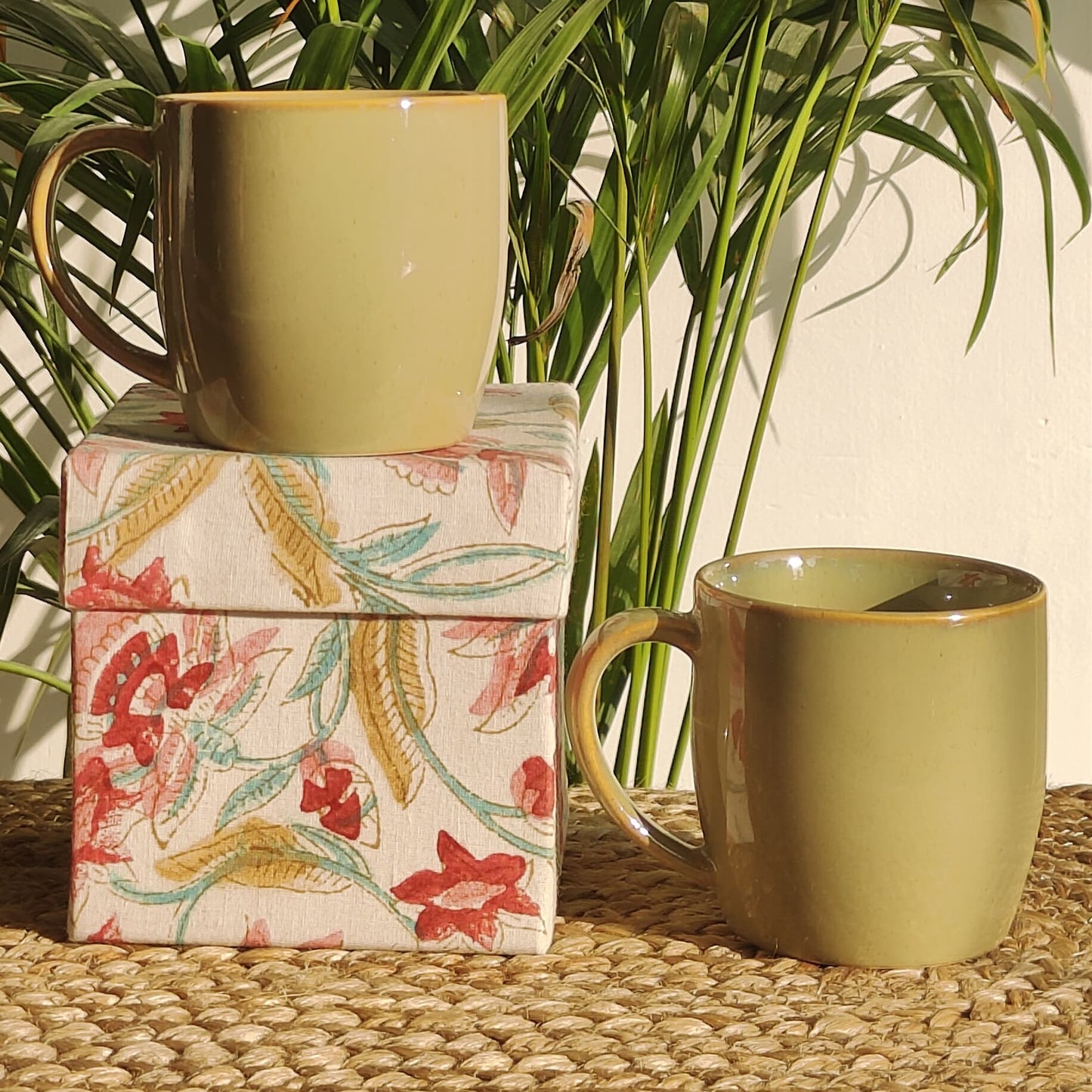 Rozana Porcelain Tea cup (Mint) Set of 2