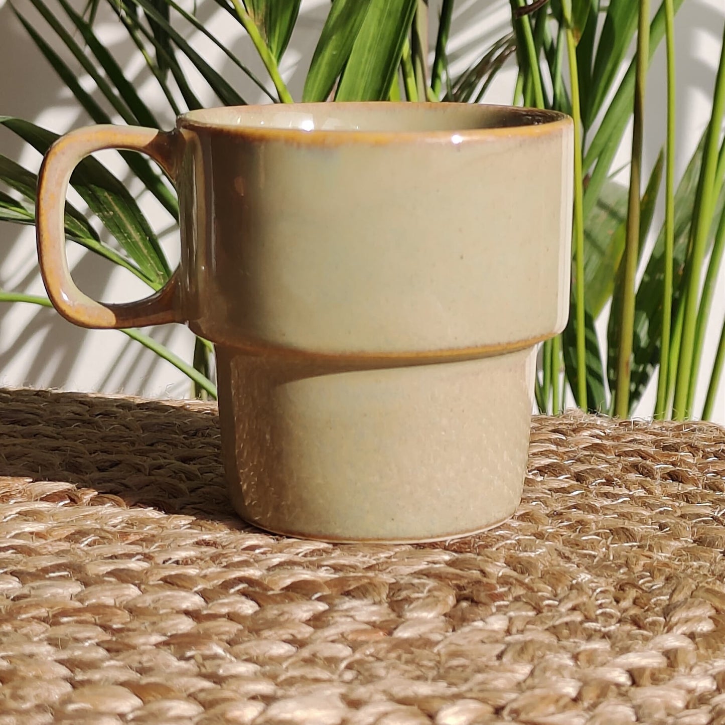 Stackable Porcelain Tea cup (Mint) Set of 2
