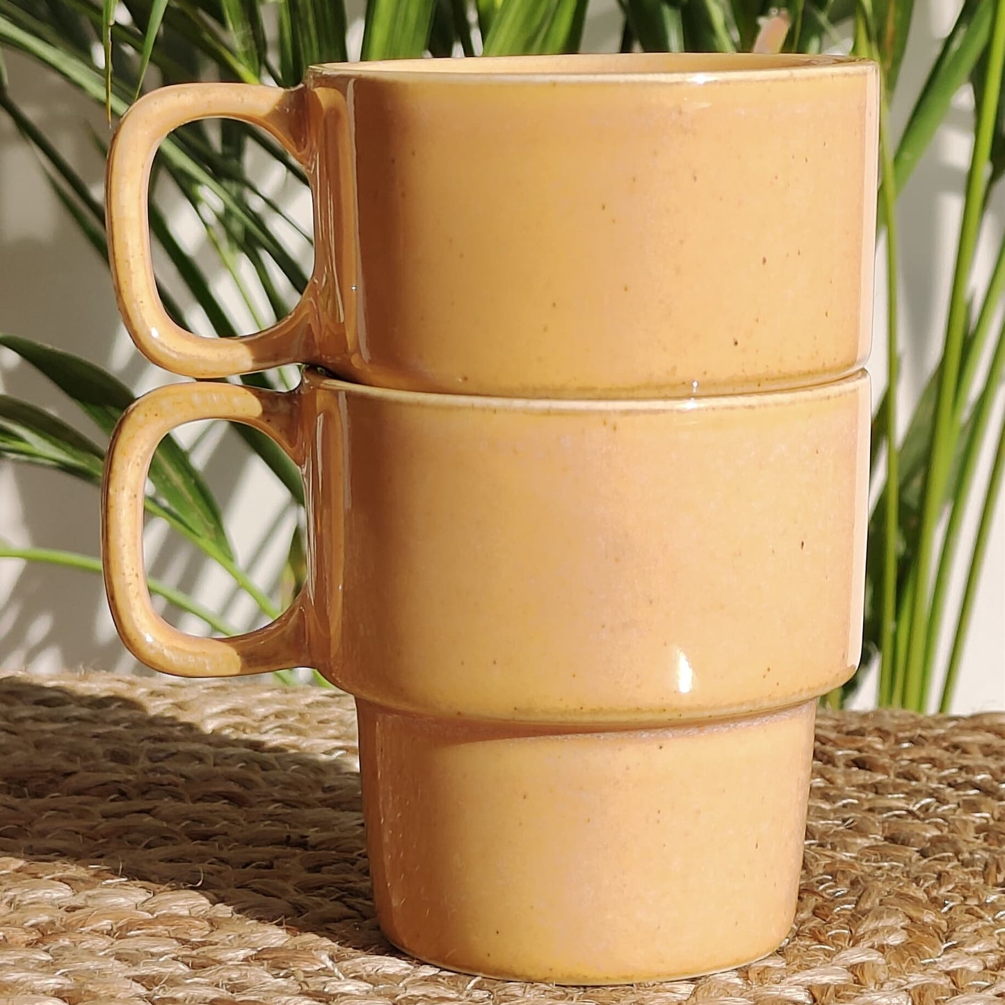 Stackable Porcelain Tea Cup (Peach) set of 4