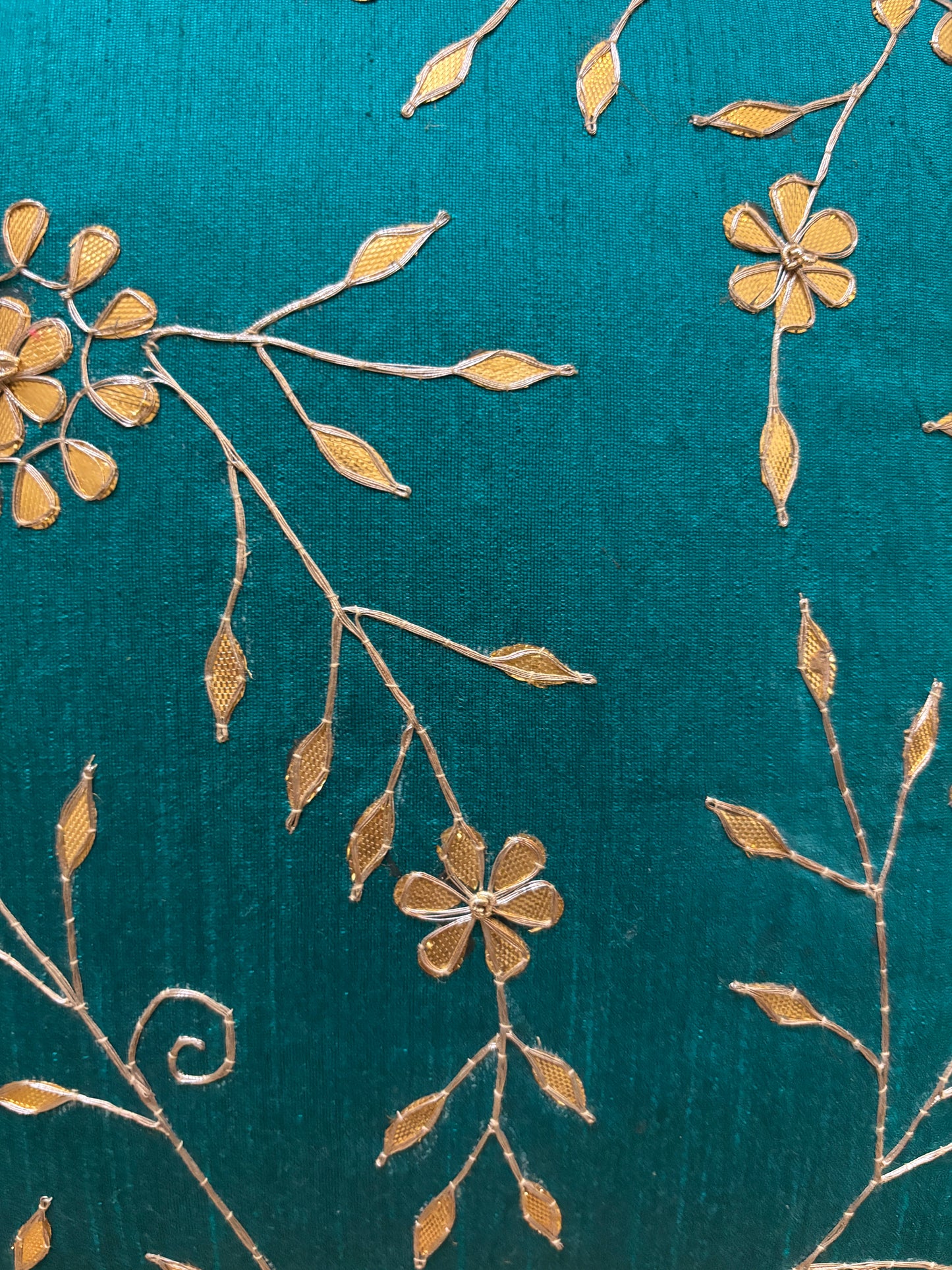 Peacock Blue Jaal Gota Patti Cushion Cover