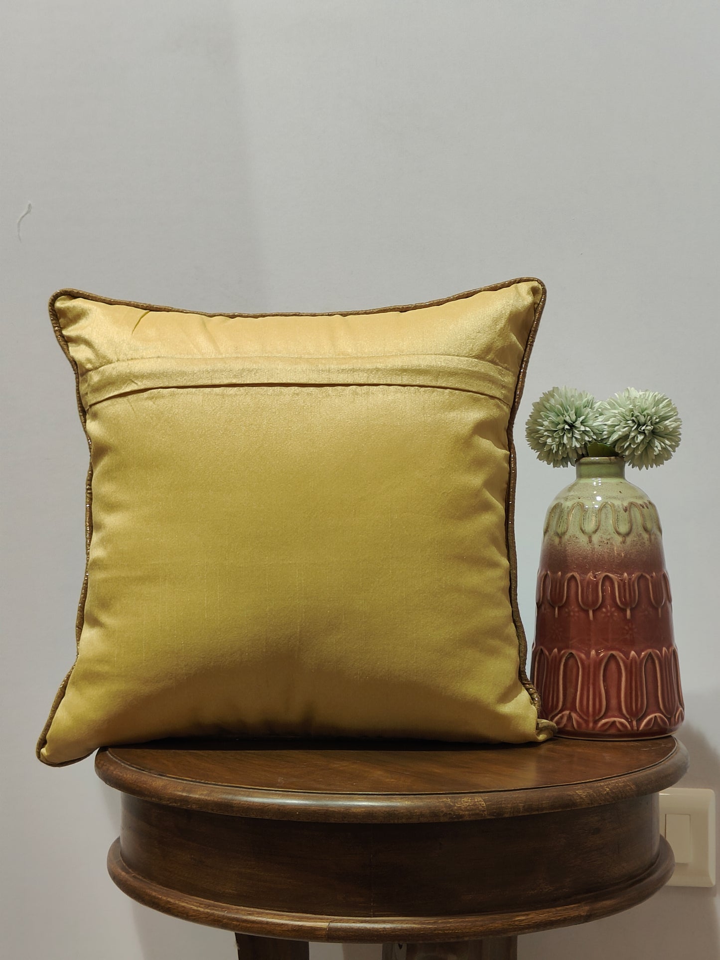 Golden Gota Patti Cushion Cover