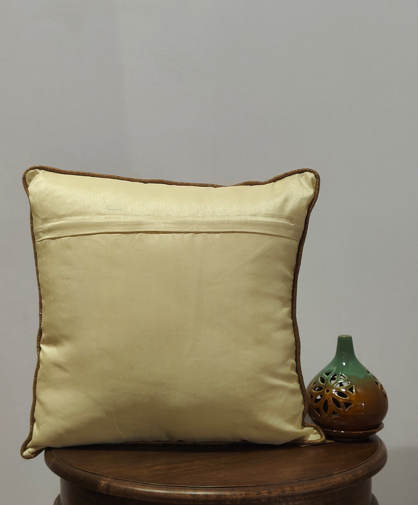 Golden Flower Gota Patti Cushion Cover