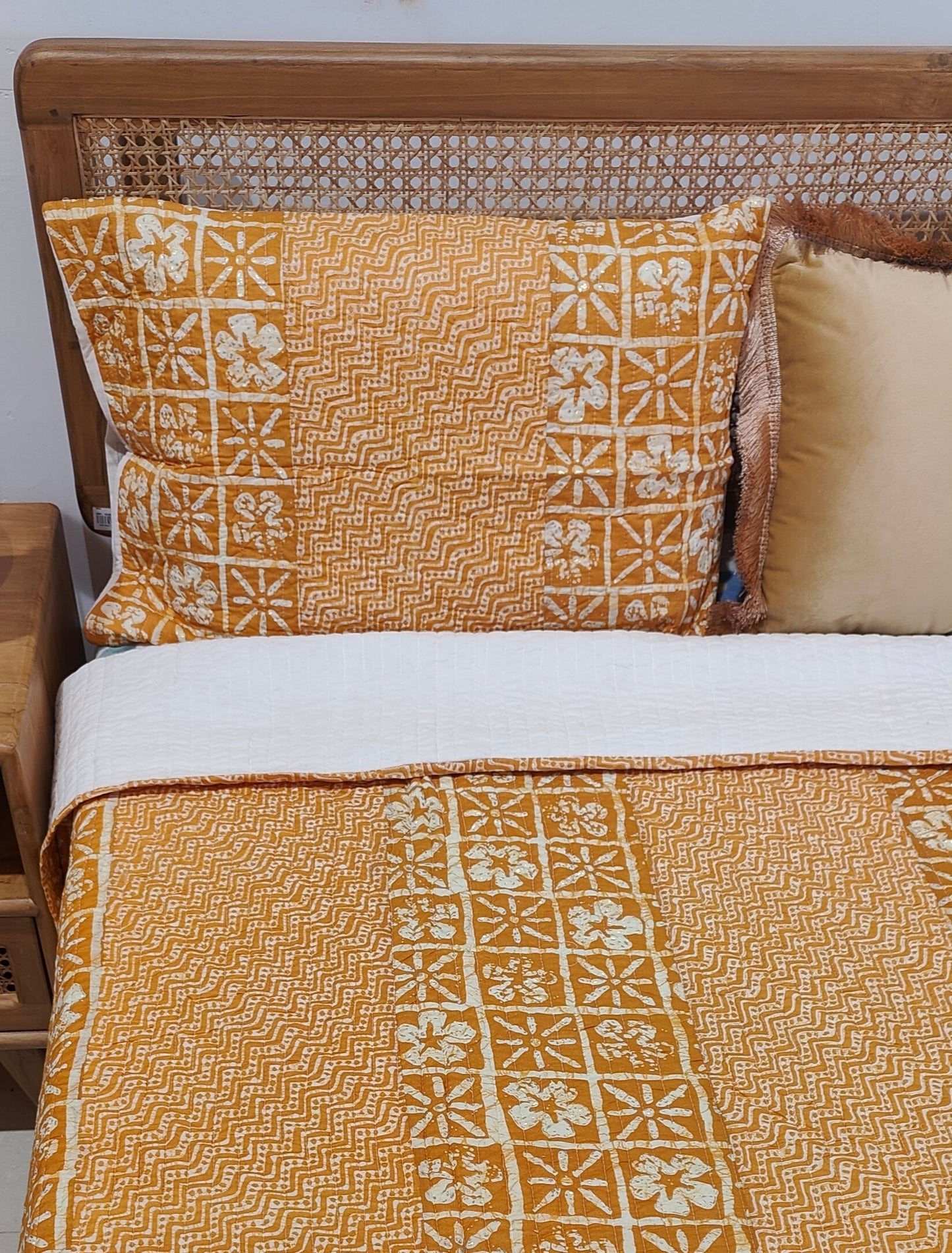 Quilted Blockprinted Bedcover - Moraccan