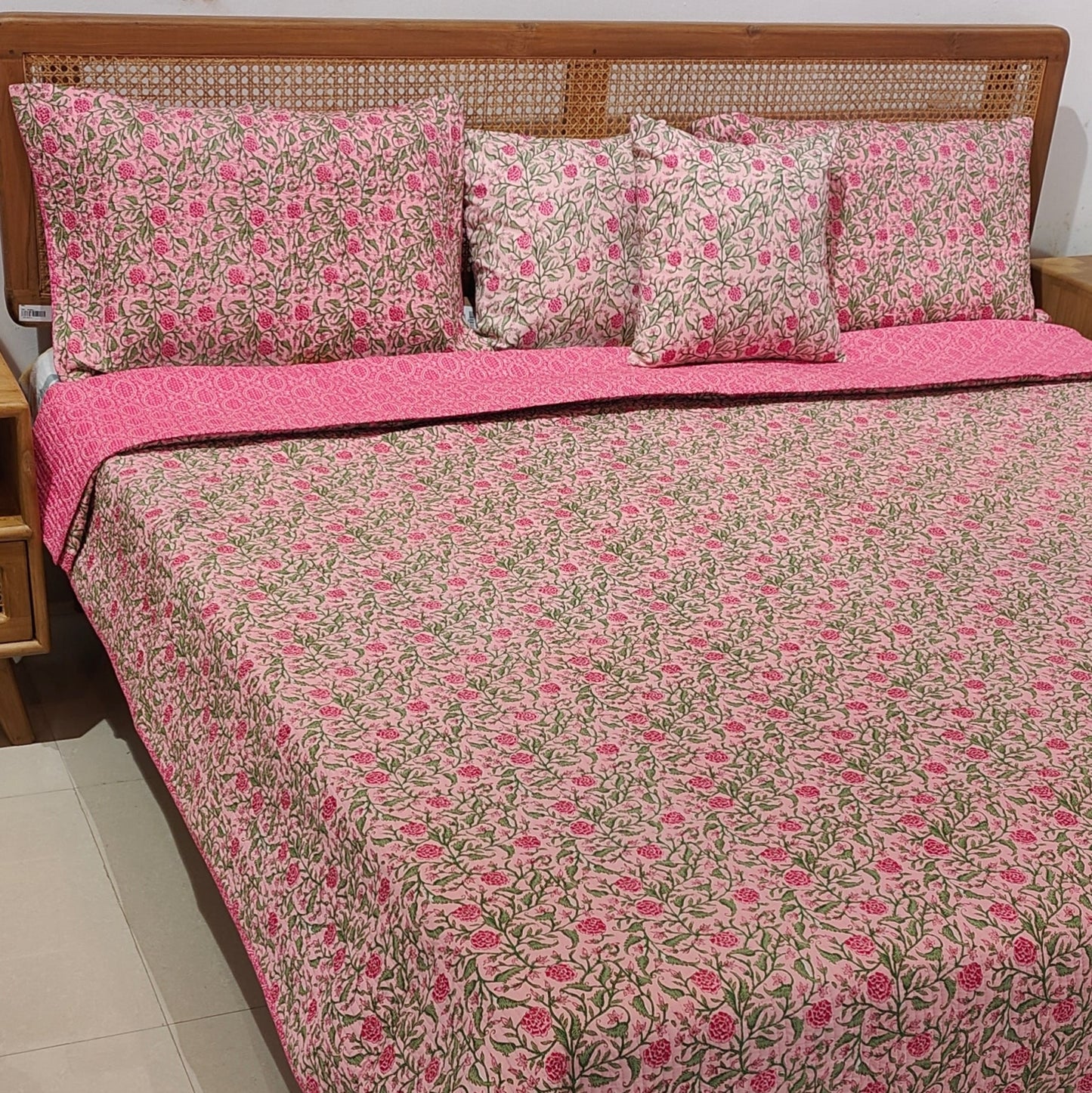 Quilted Blockprinted Bedcover - Chaap(Set of 5)