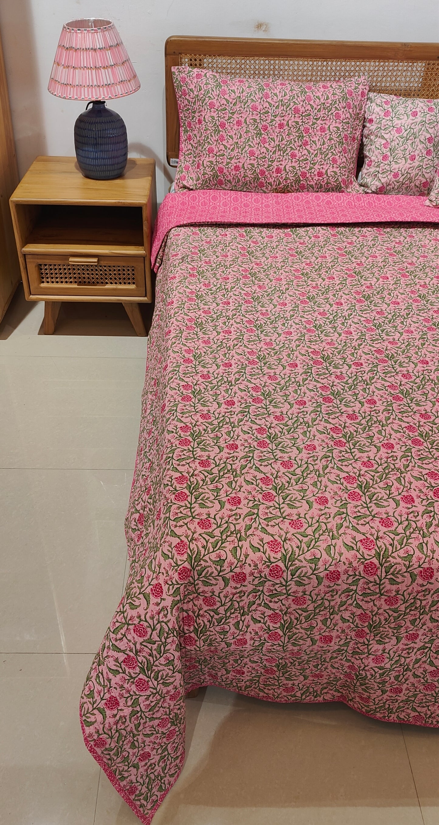 Quilted Blockprinted Bedcover - Chaap(Set of 5)