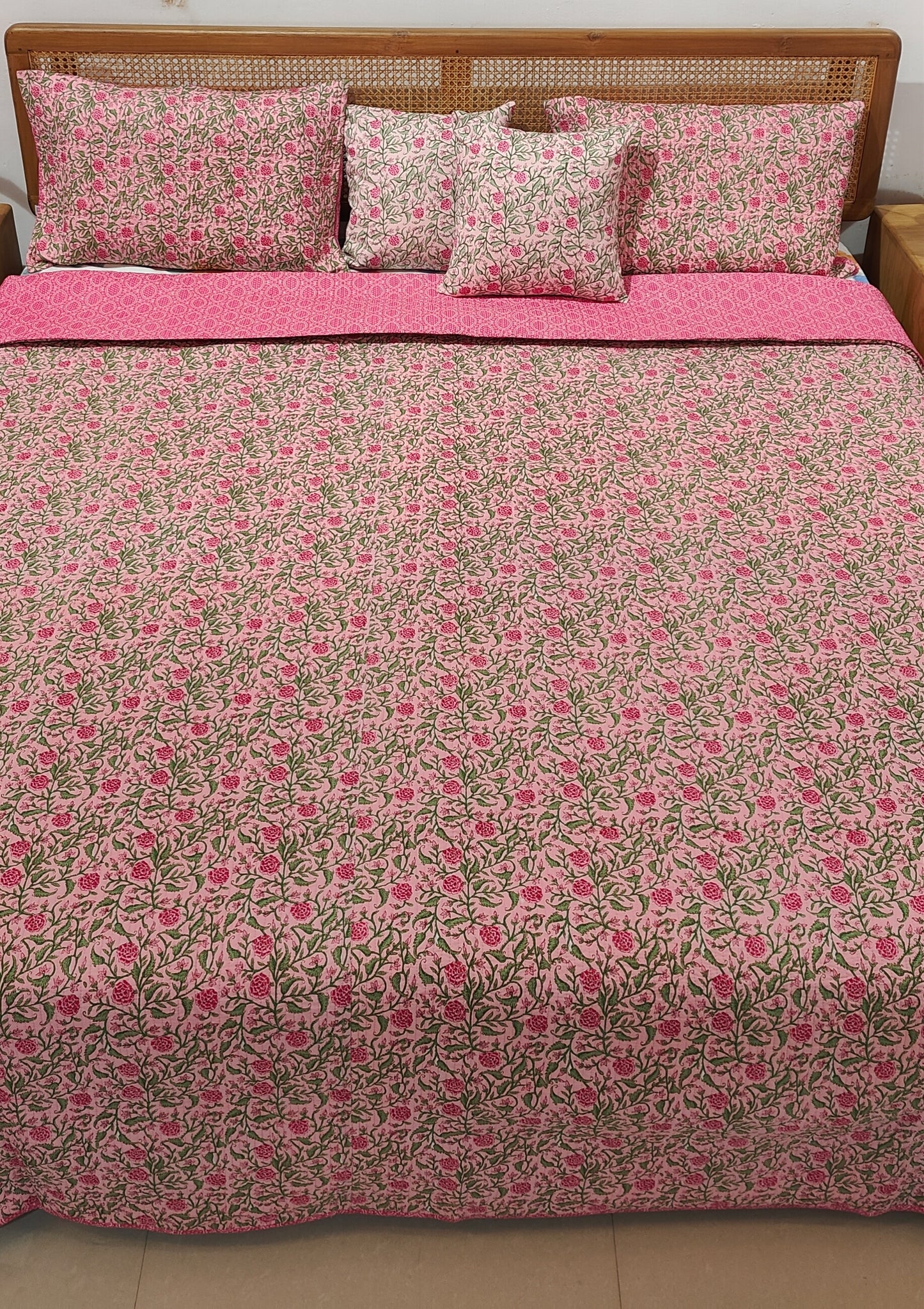 Quilted Blockprinted Bedcover - Chaap(Set of 5)