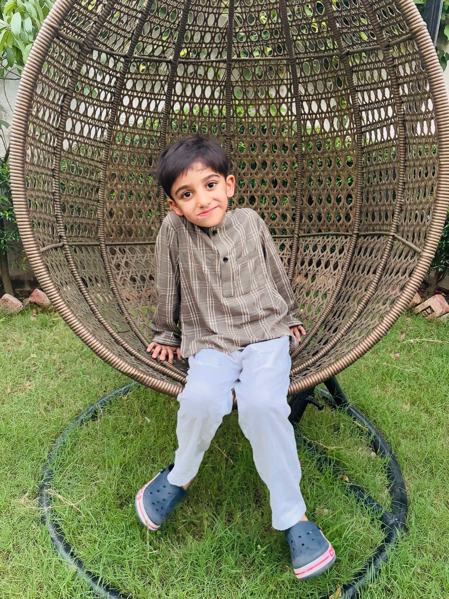 KIDS LOUNGE WEAR SET EARTHY STRIPES