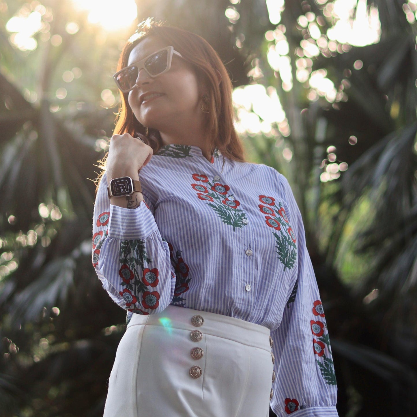 Stripes And Flowers Alia Tunic