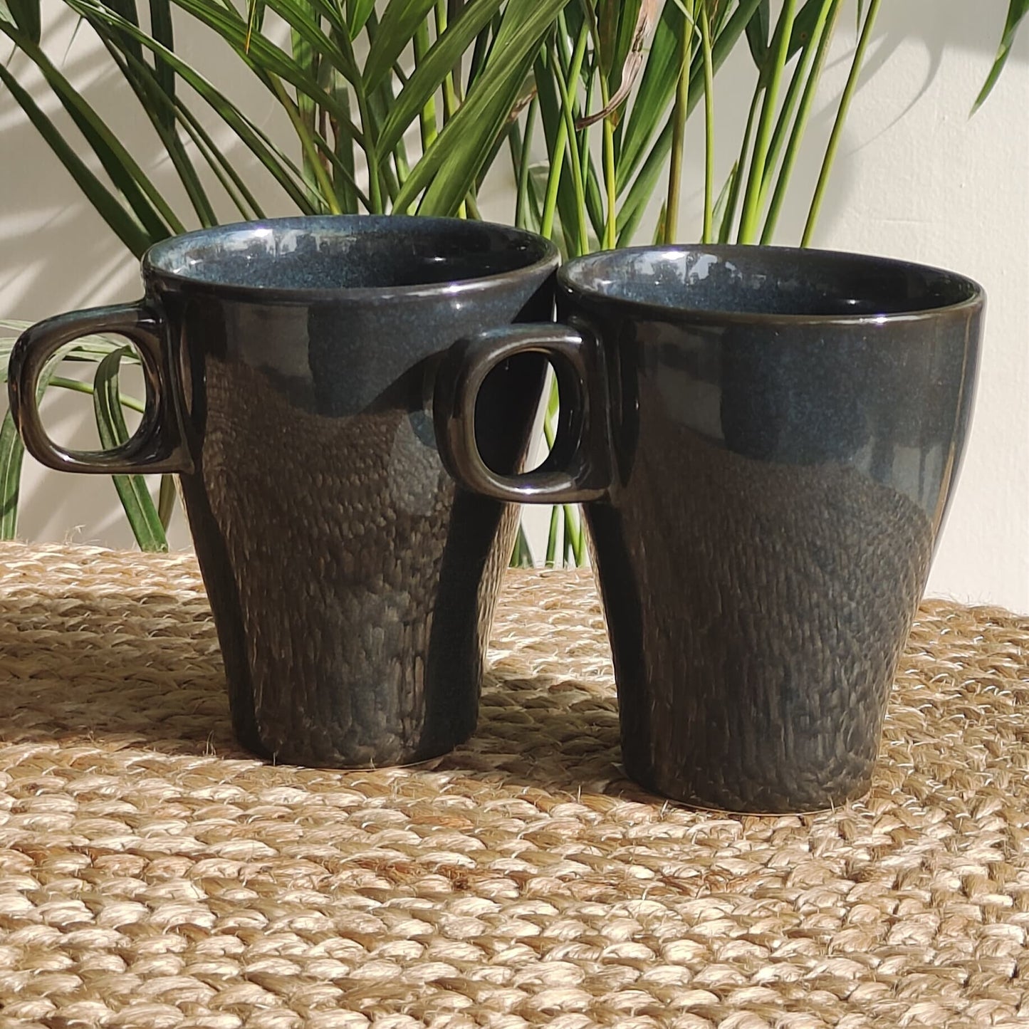Rozana Porcelain Coffee Mug (Teal) Set of 2 Mug