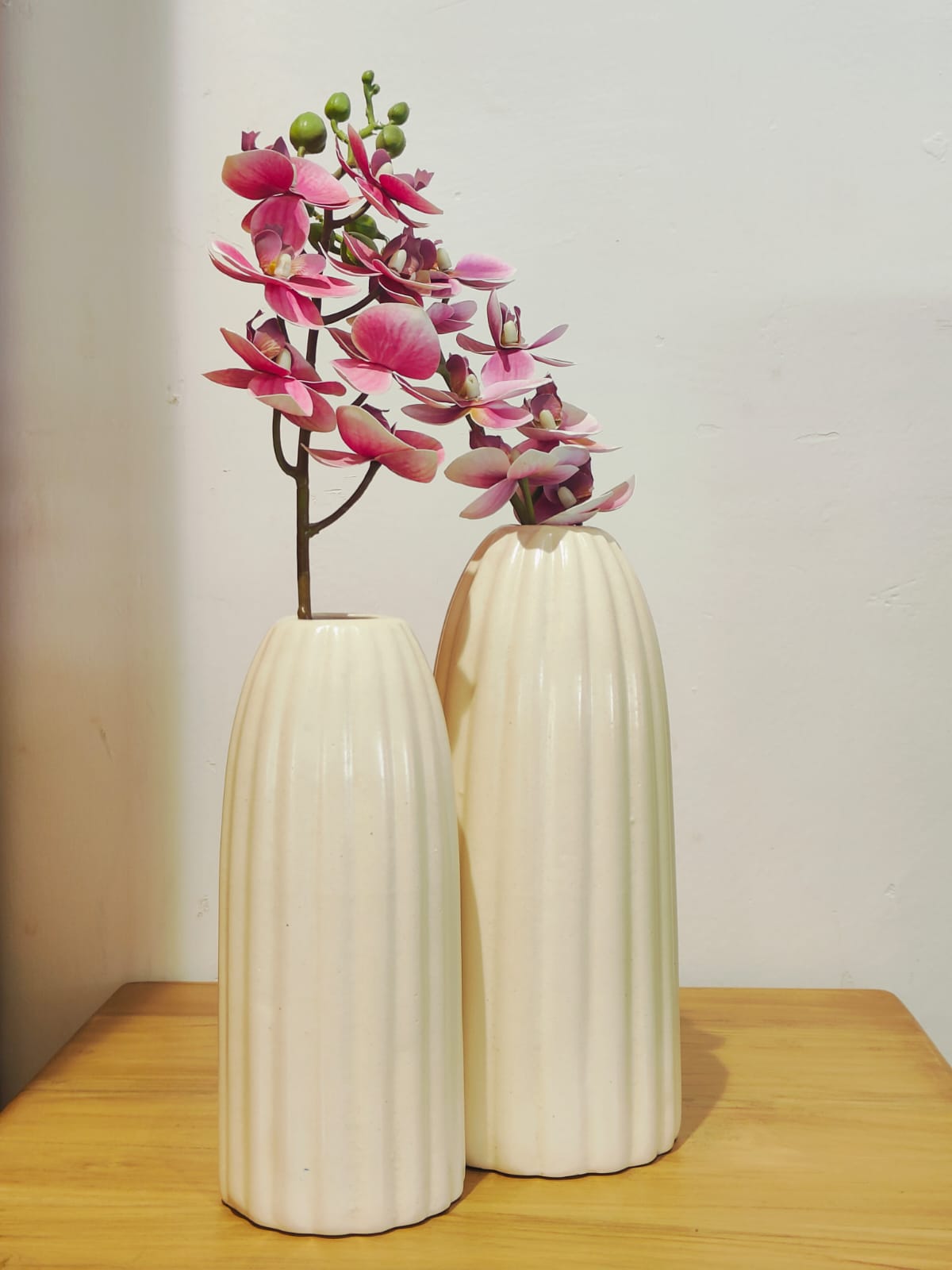 SET OF 2 VASE CERAMIC STRIPES