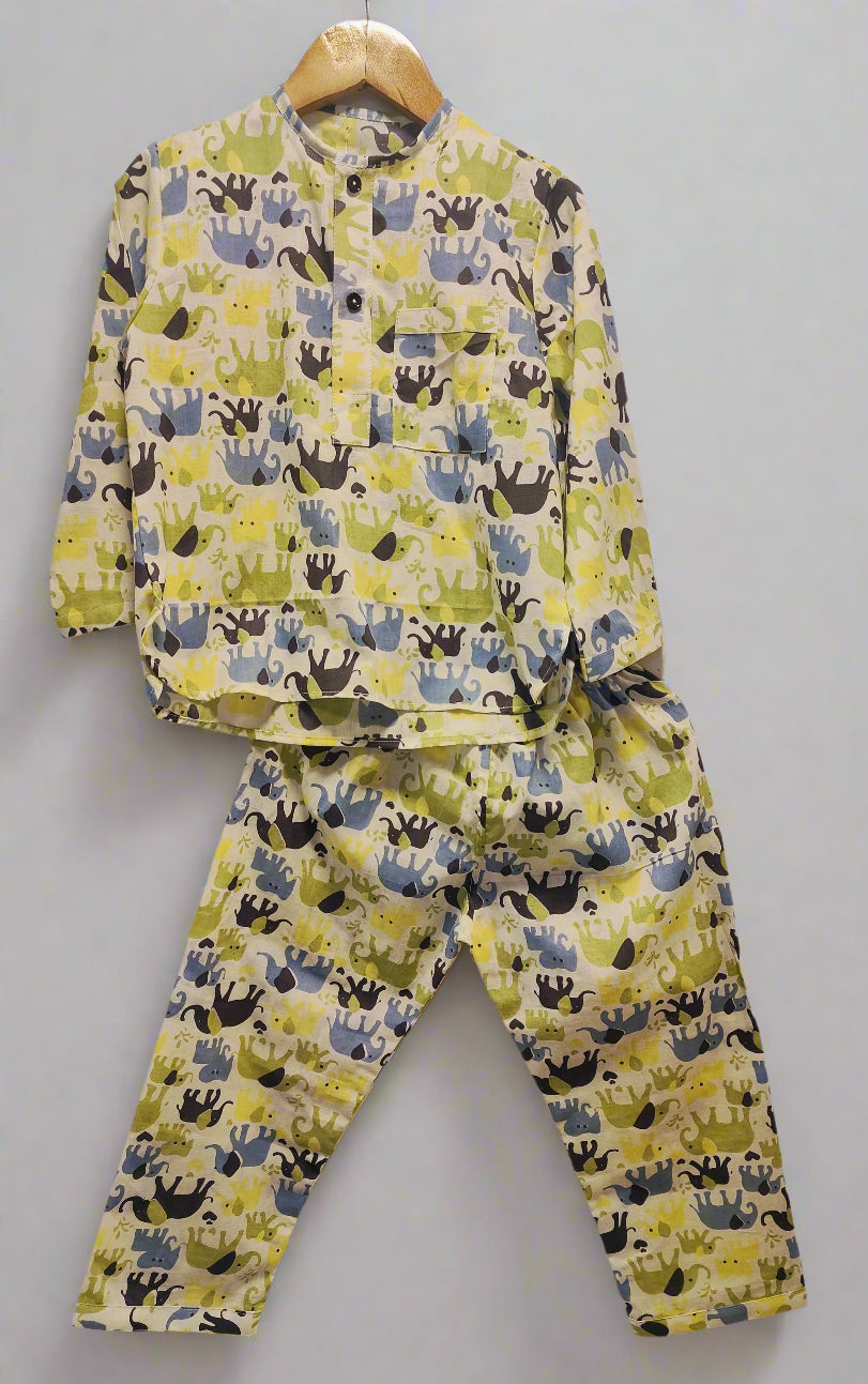 KIDS LOUNGE WEAR ELEPANT PRINT
