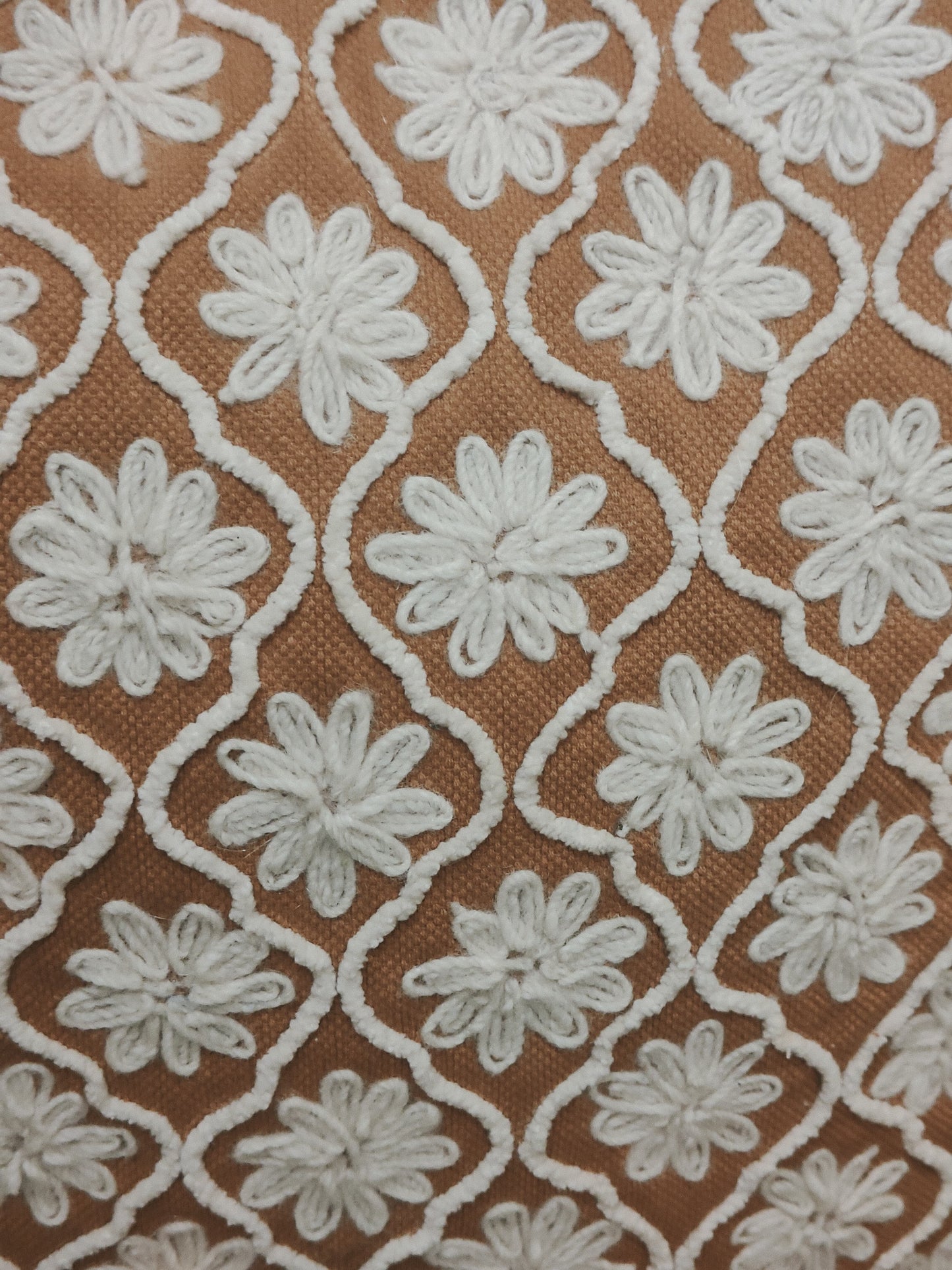 FLORAL TUFTED MUSTARD CUSHION COVER