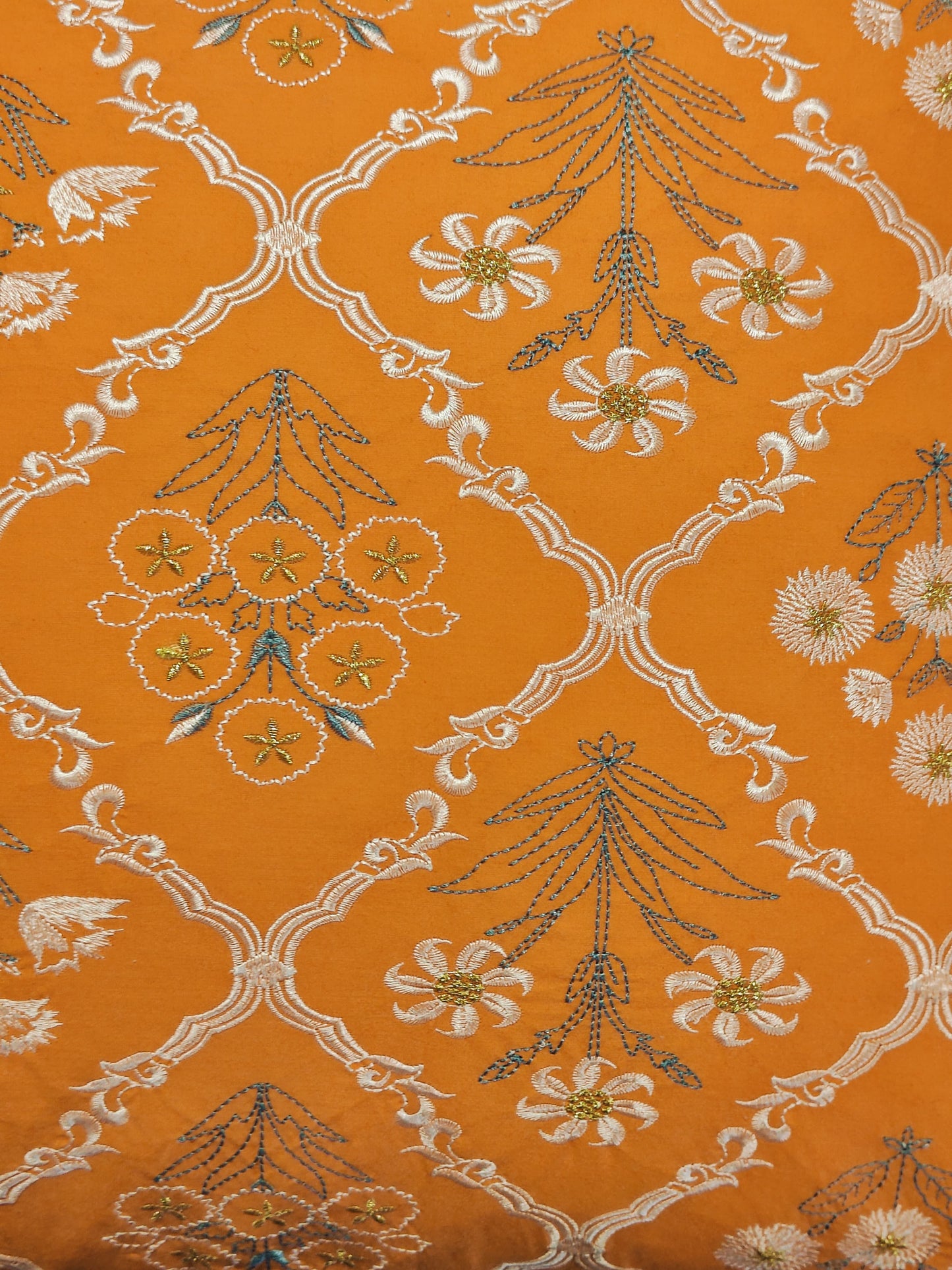 ROYAL ORANGE EMBROIDERY CUSHION COVER