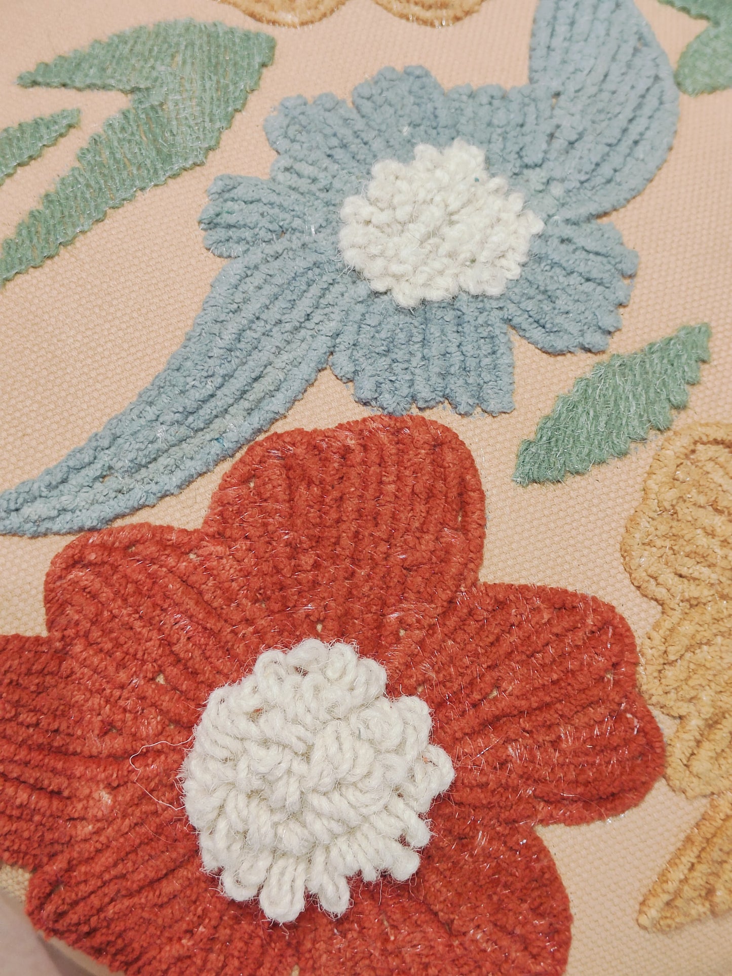 Handwoven Embroidered Ottoman – Bloom Burst