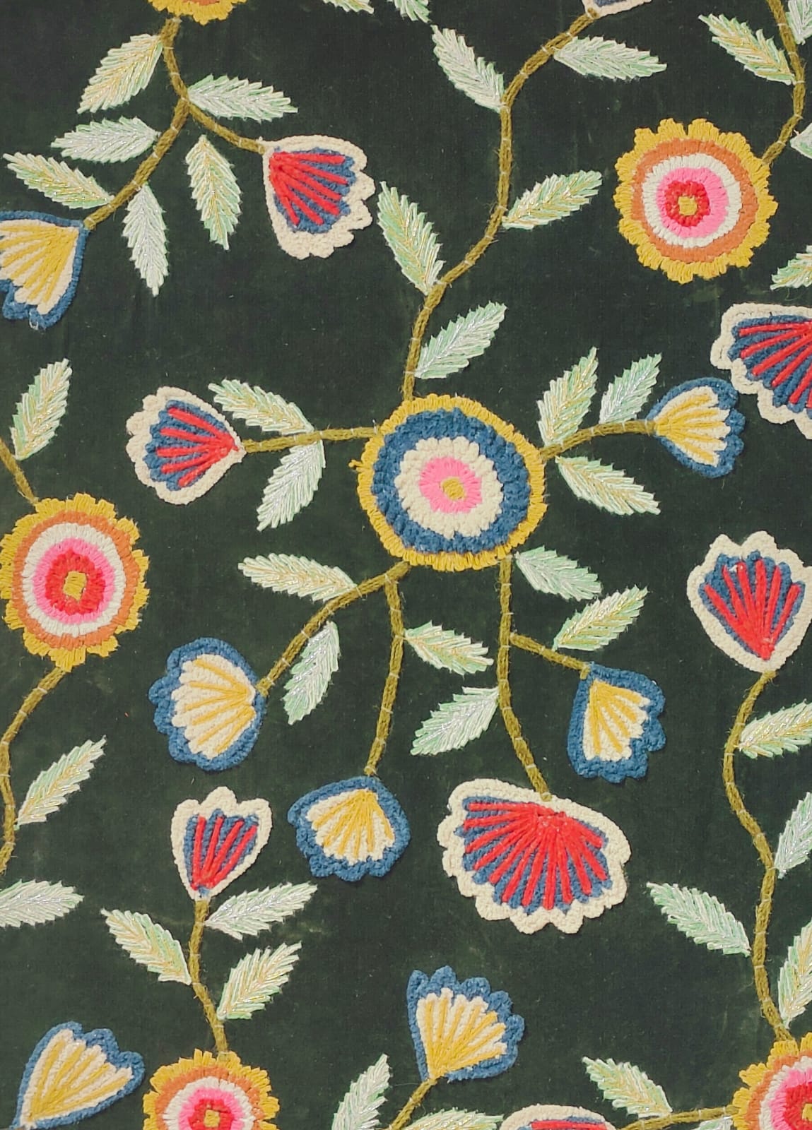 Midnight Bloom – Hand-Embroidered Wall Frame