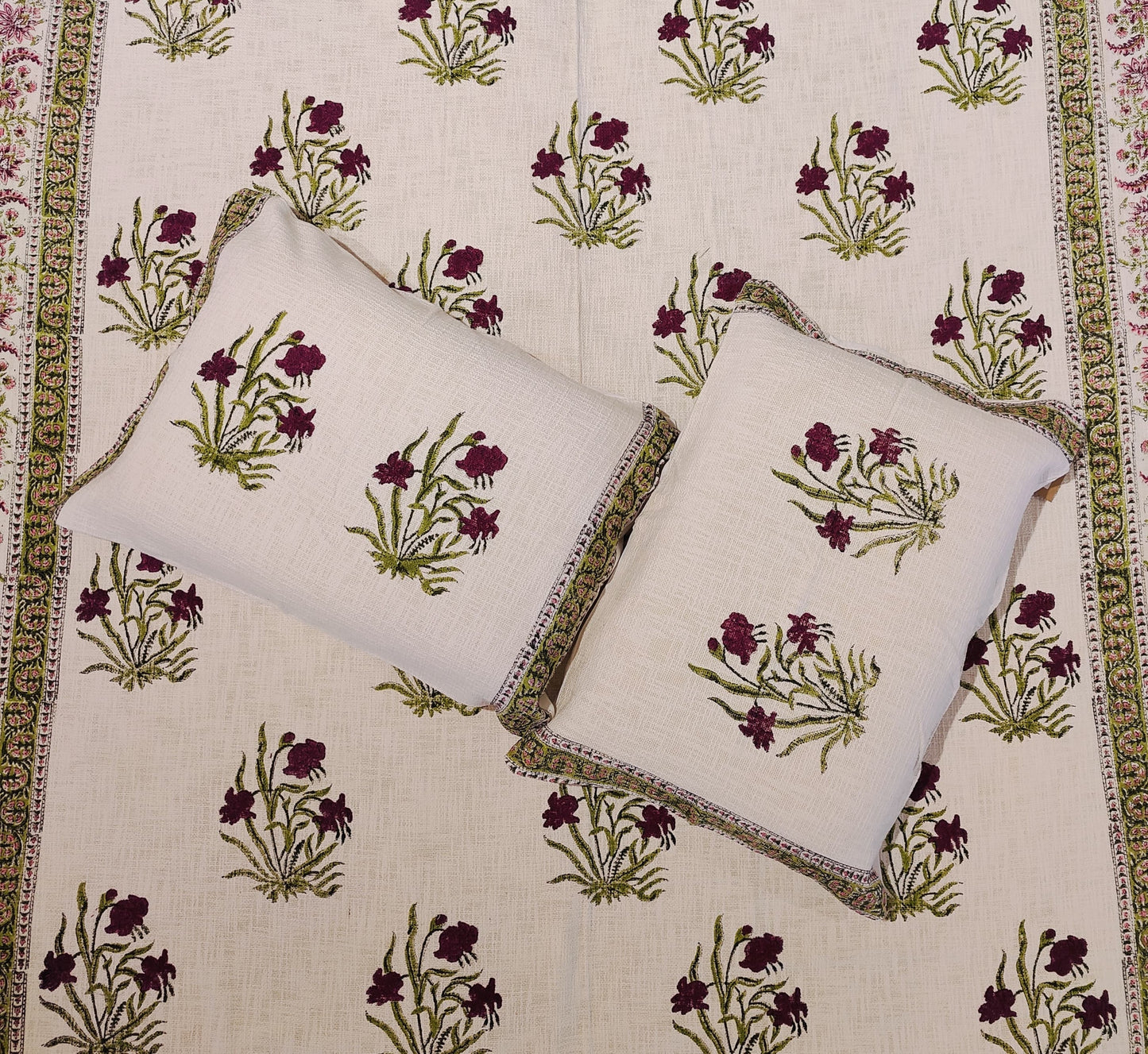 Gulbagh Handblock Cotton Bedcover Set (3-Piece)