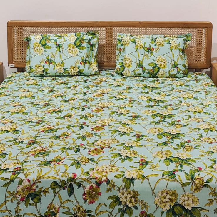 Tropical Bloom Cotton Bedsheet Set
