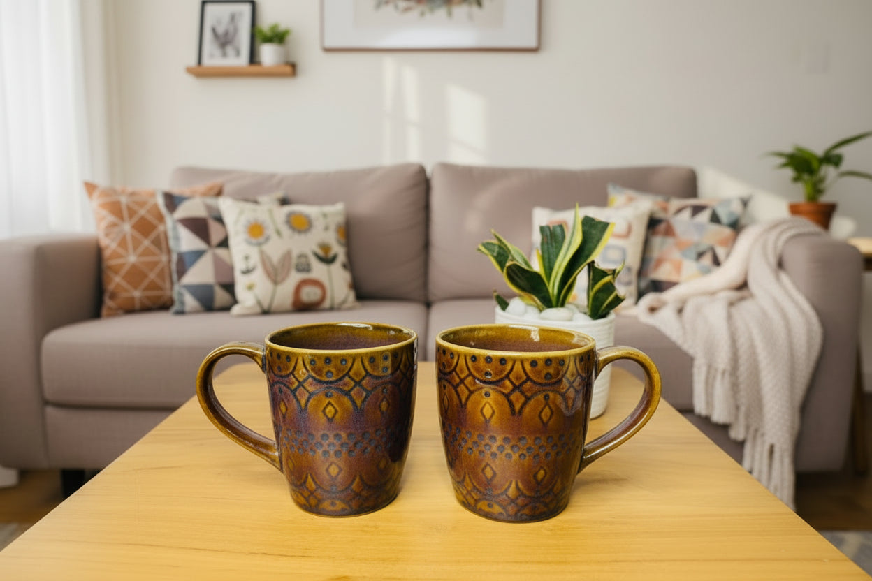 Brown Ceramic Coffee Mugs