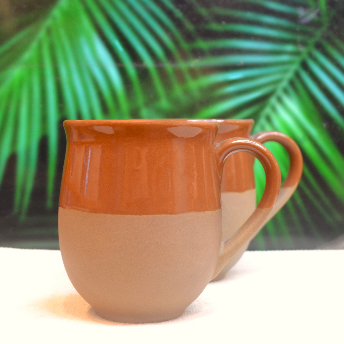 Earth Tone Ceramic Set of 2 Mugs