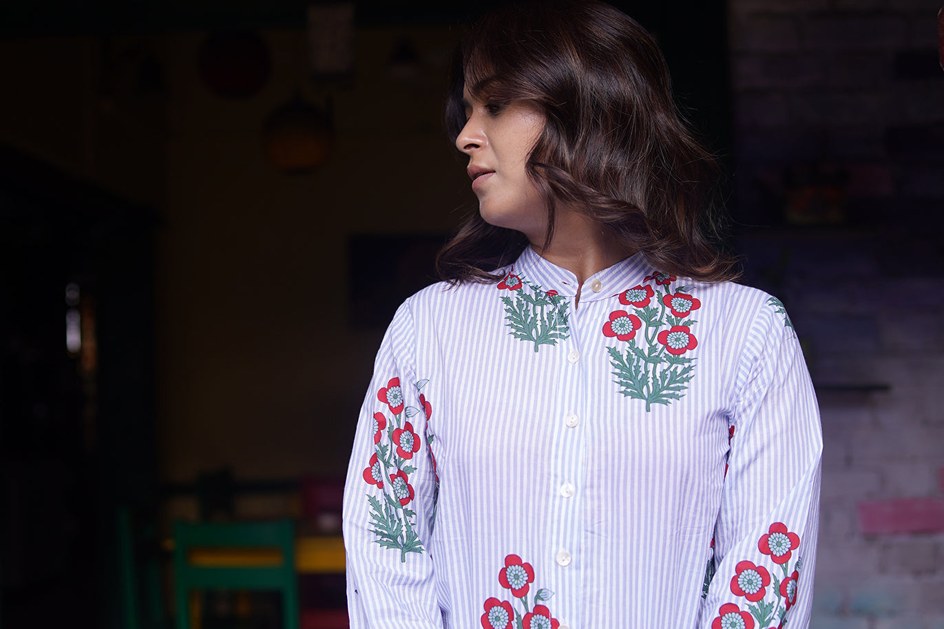 Stripes And Flowers Alia Tunic