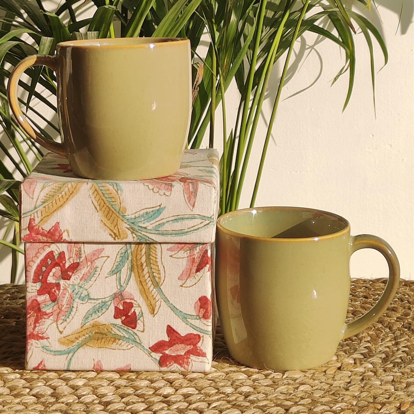 Rozana Porcelain Tea Mugs (Mint)