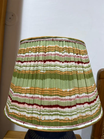 Block Printed Pleated Lamp Shade - Earth line