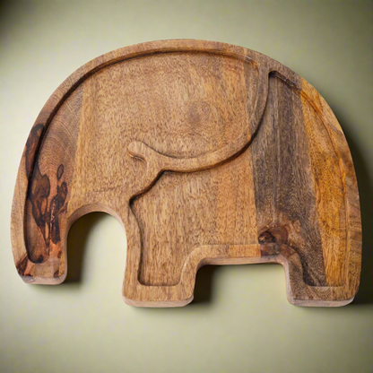 Elephant Tray Wooden Brown