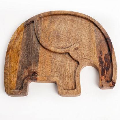 Elephant Tray Wooden Brown