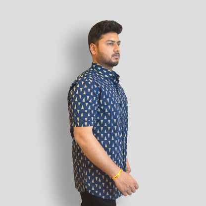 Kone Cotton Slim Shirt- Blue