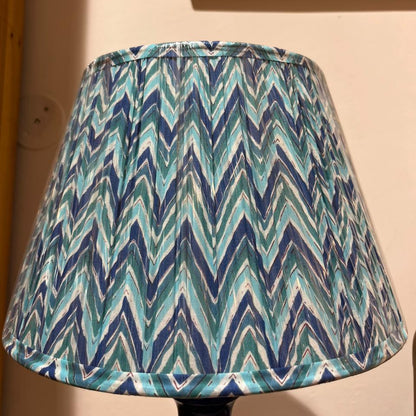 Block Printed pleated shade - Blue Breeze