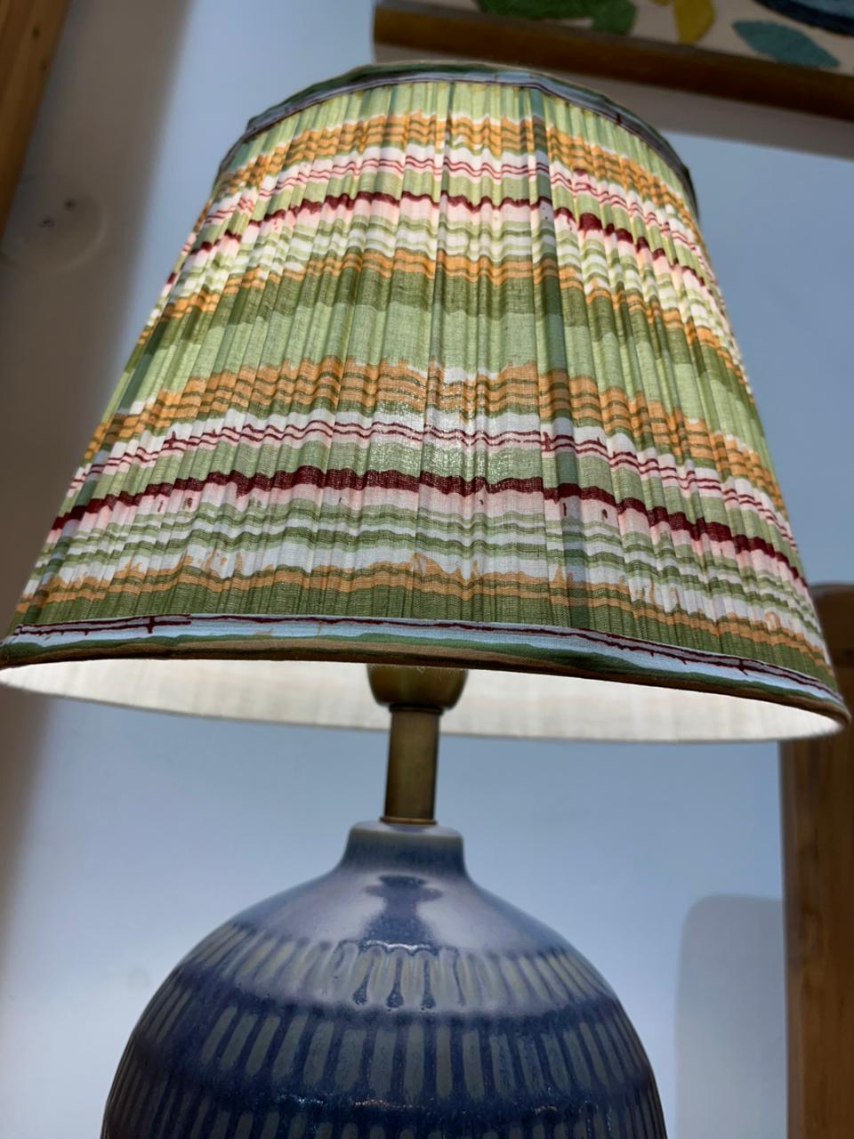 Block Printed Pleated Lamp Shade - Earth line