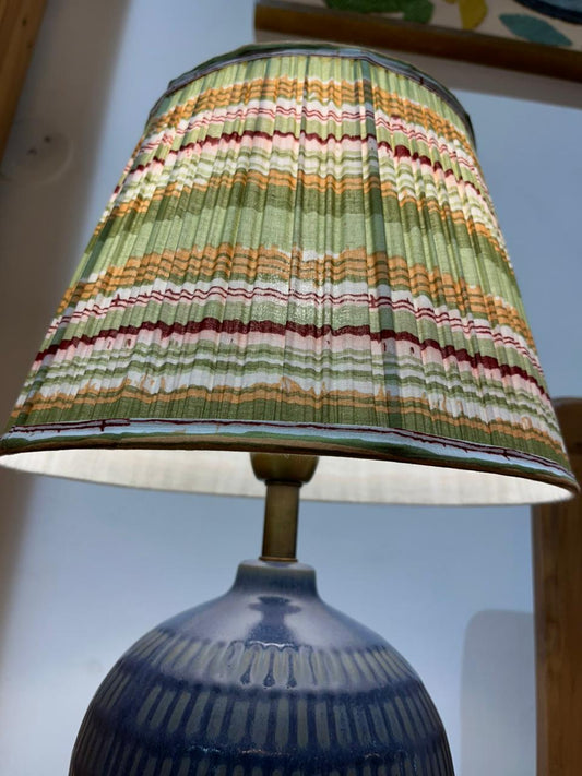 Block Printed Pleated Lamp Shade - Earth line