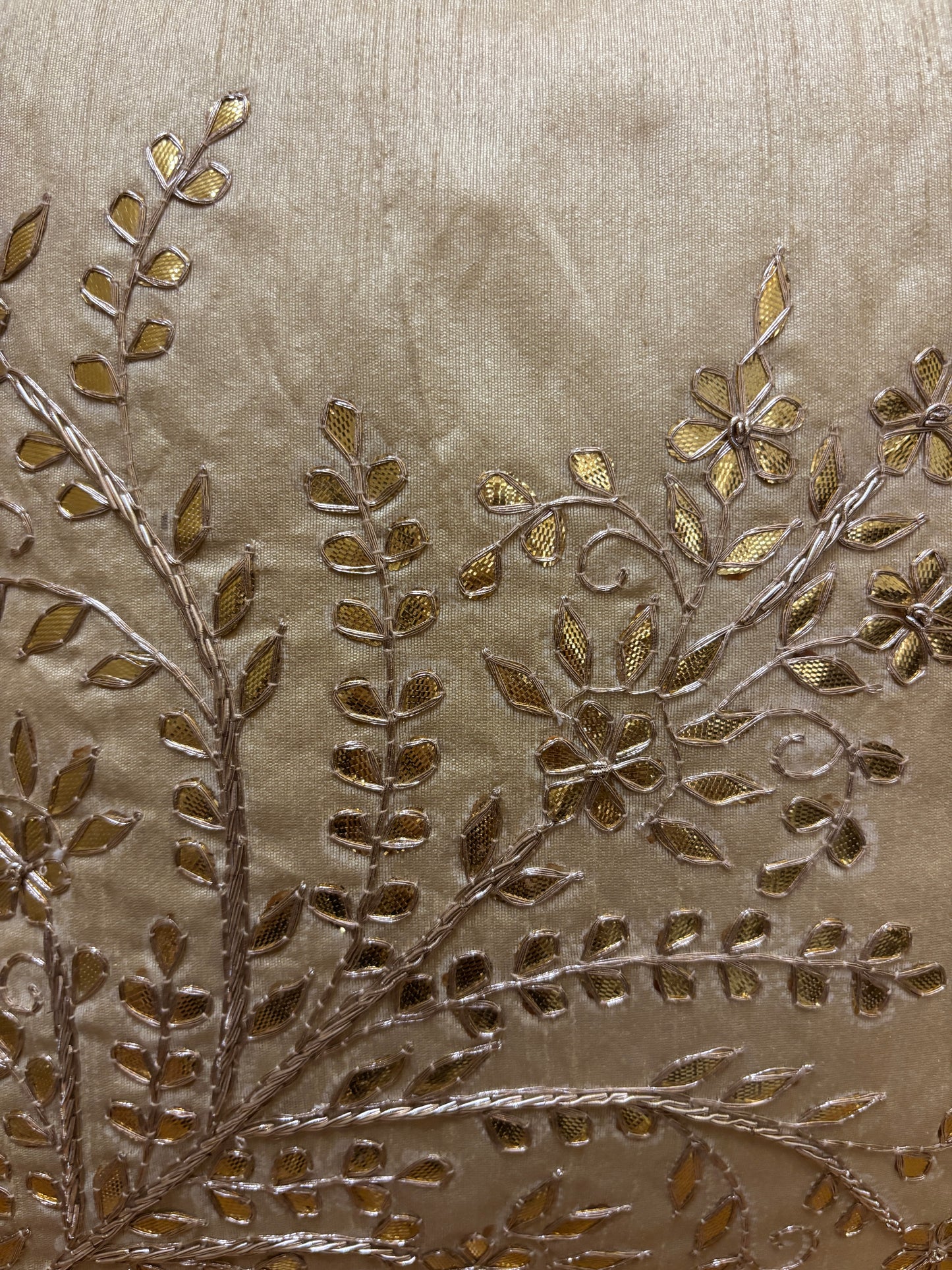 Golden Gota Patti Cushion Cover