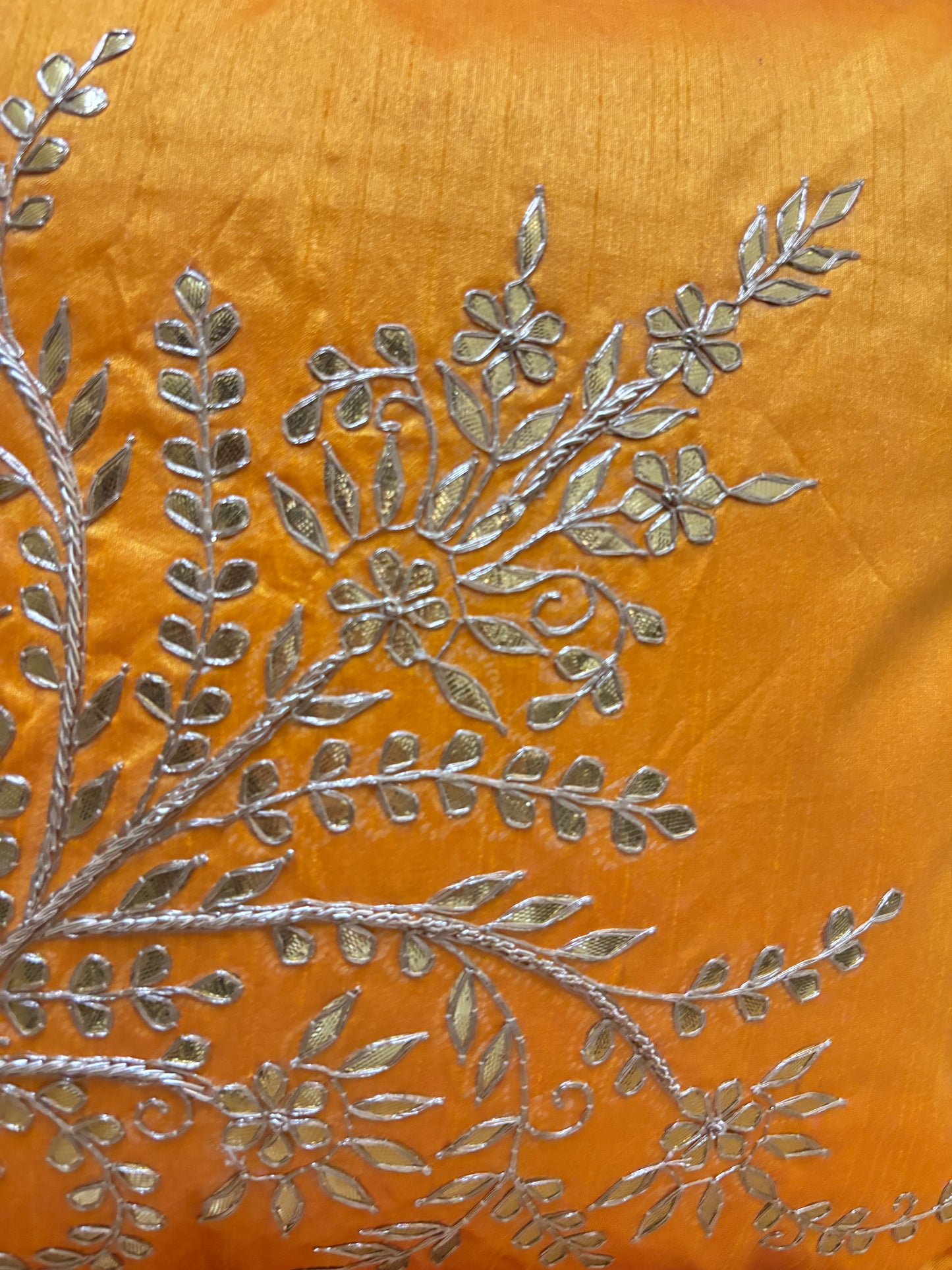 Yellow Jaal Gota Patti Cushion Cover