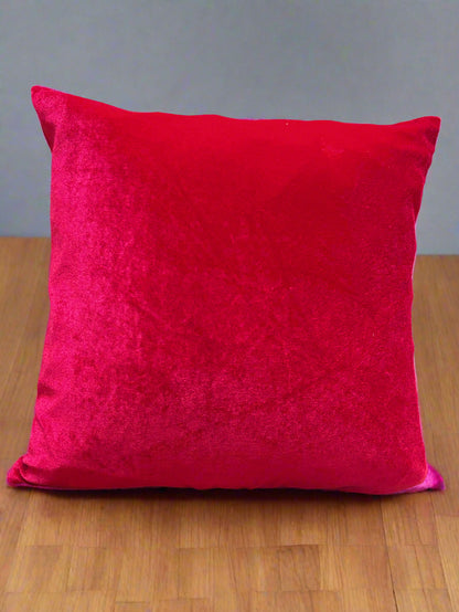 Red Velvet Gota Patti Cushion Cover