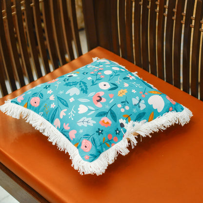 Bahaar Teal Sofa Cushion Cover