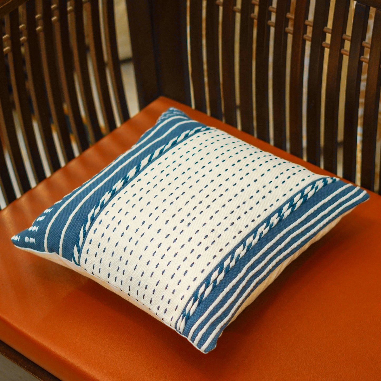 Abstract Navy Blue Cushion Cover