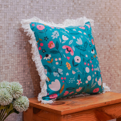 Bahaar Teal Sofa Cushion Cover