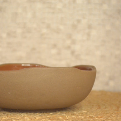 Bhoomi Ceramic Glazed Serving Bowl- Brown