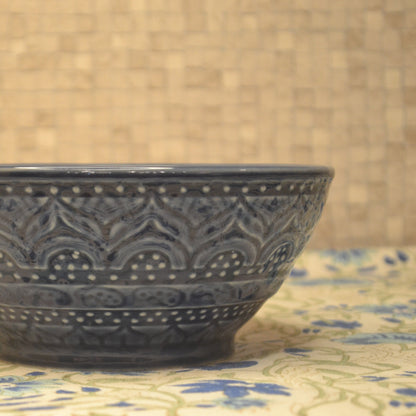 Moroccan Ceramic Serving Bowl- Indigo