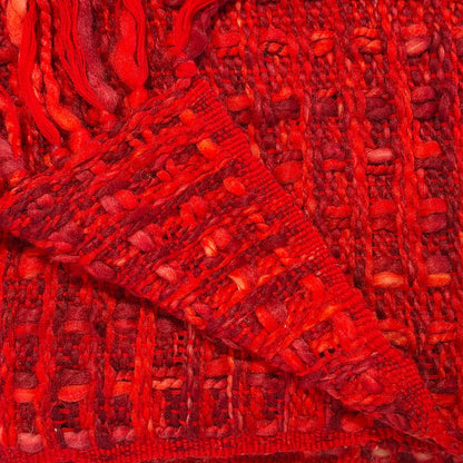 Acrylic Red Handmade Sofa Throw