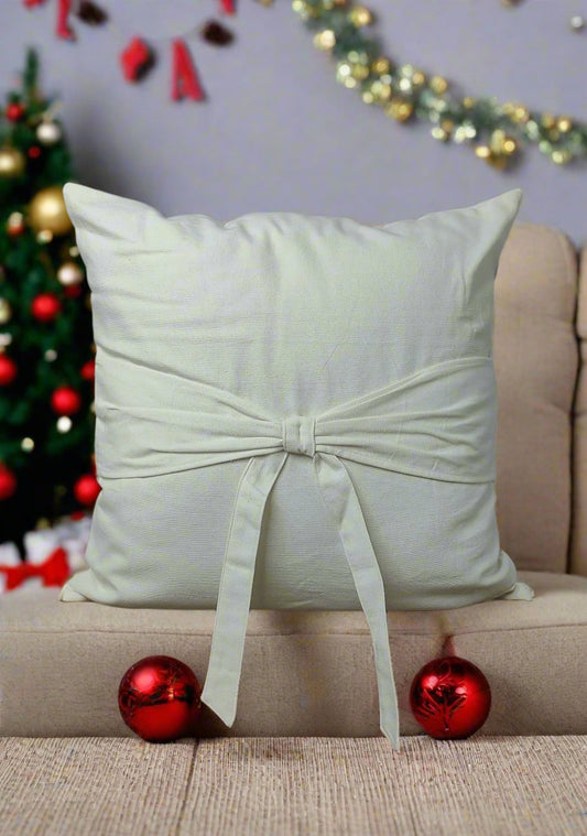 Elegant Bow-tied Cushion Cover