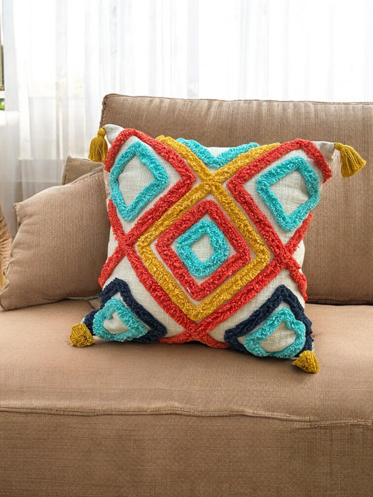 MULTICOLOR TUFTED CUSHION COVER