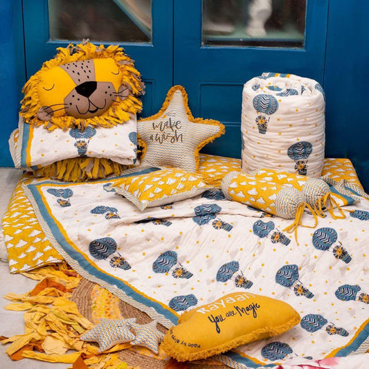 Yellow Cloud Baby Bedding Set