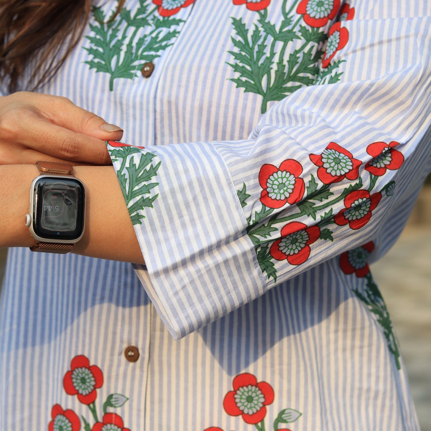 Stripes and Flowers Kurta