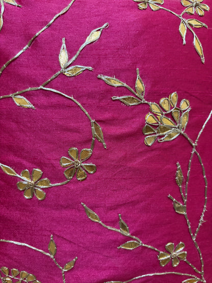 Pink Jaal Gota Patti Cushion Cover