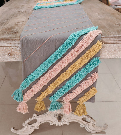 TABLE RUNNER GREY TUFTED