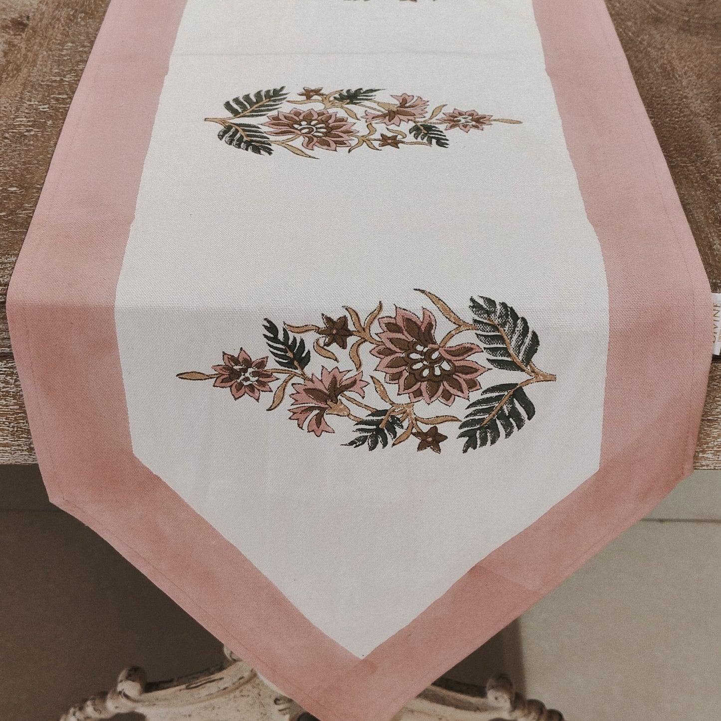 TABLE RUNNER BLOCKPRINTED GULMOHAR