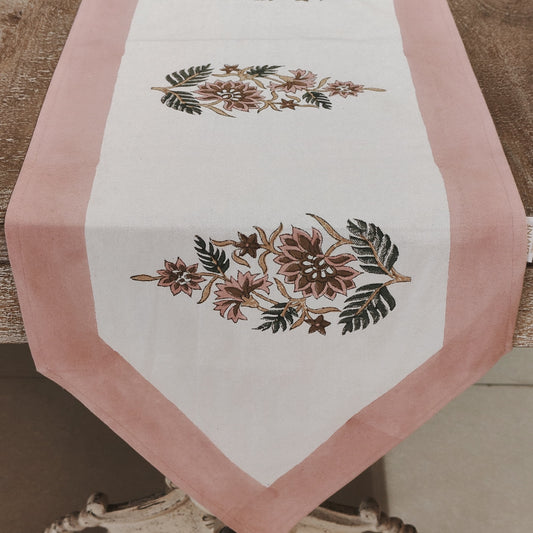 TABLE RUNNER BLOCKPRINTED GULMOHAR