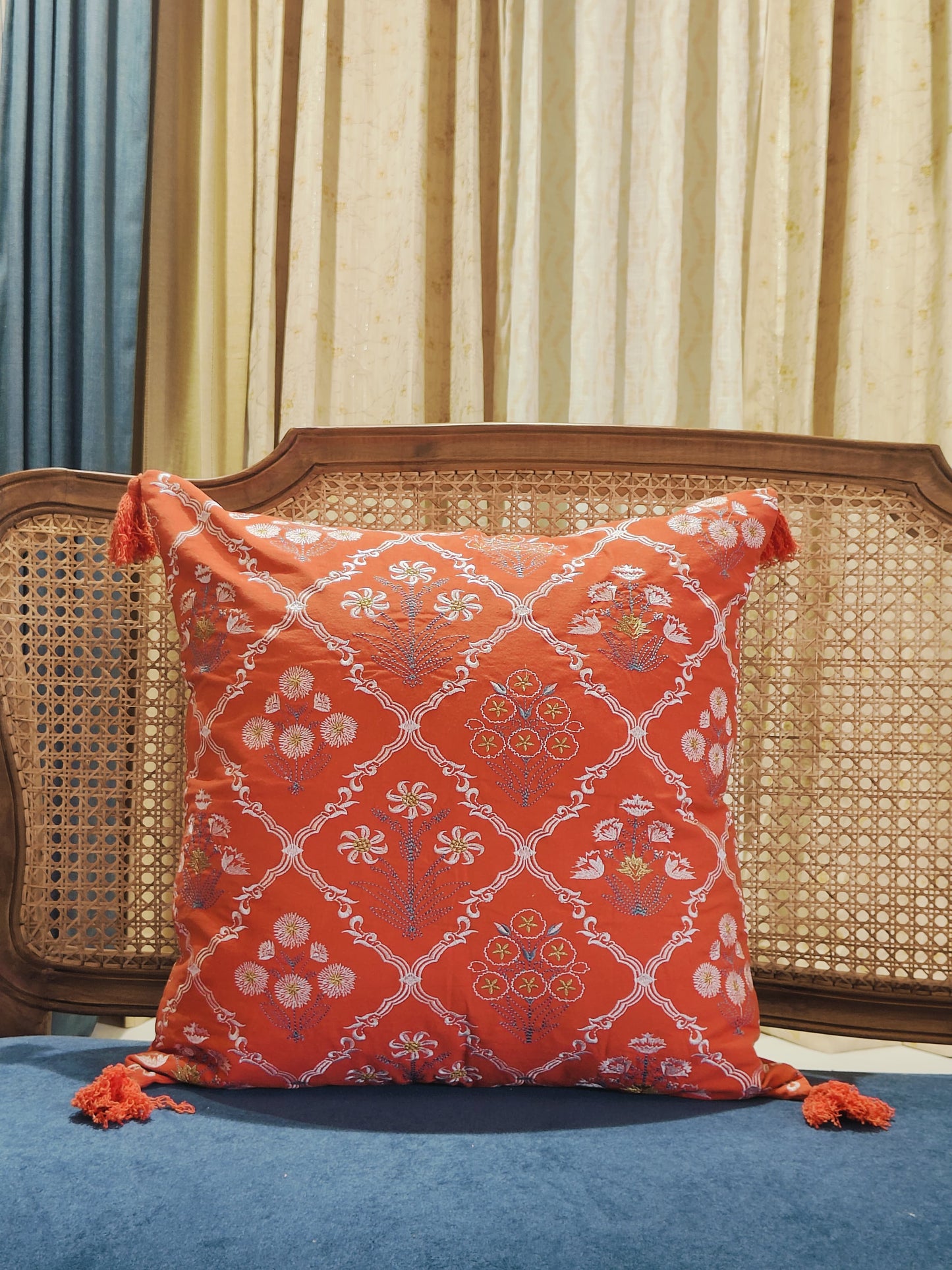 Red Embroidery Cushion Cover
